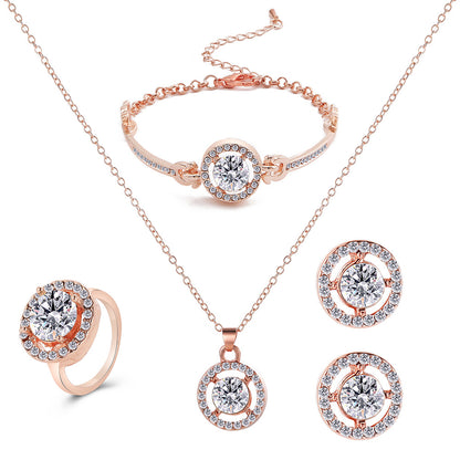 Jewelry three piece wedding ring earring necklace set