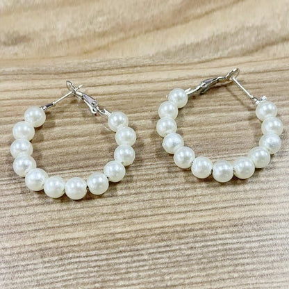 Pearl hoop earrings