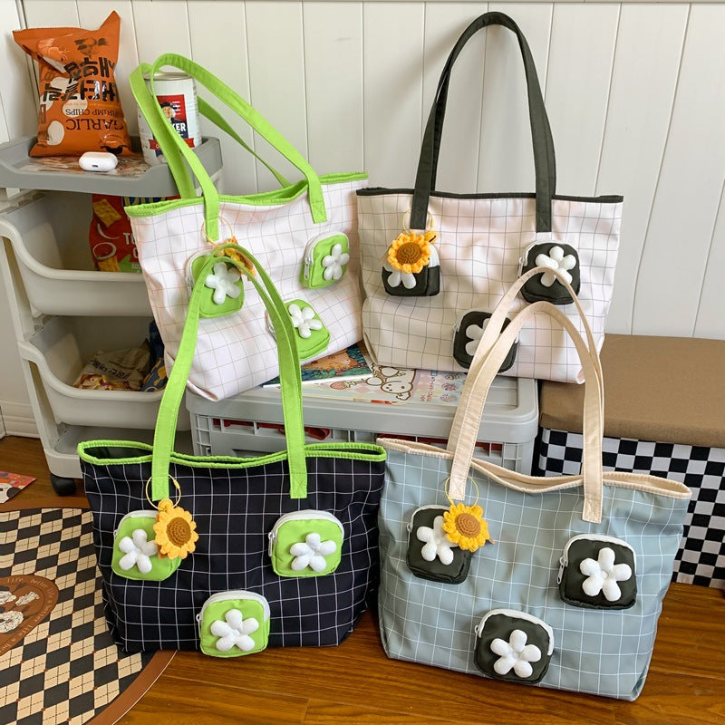 Shoulder bag small daisy flower tote bag