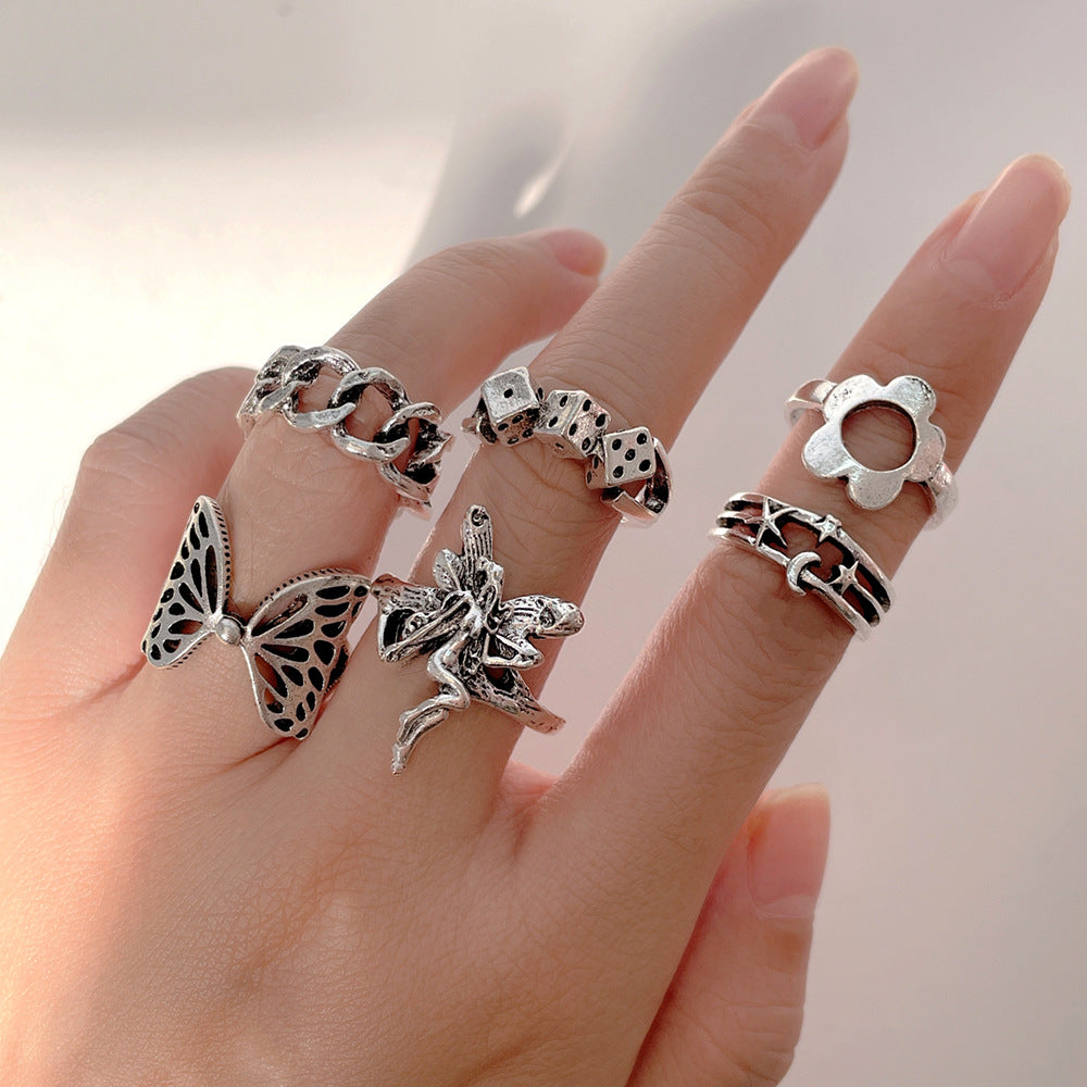 Butterfly Fairy Dice Ring Set 6-Piece Set