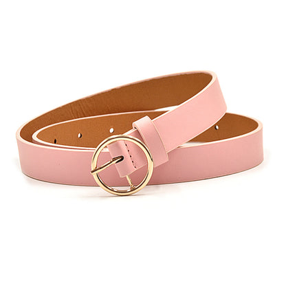 Women's Alloy Round Buckle Belt Versatile