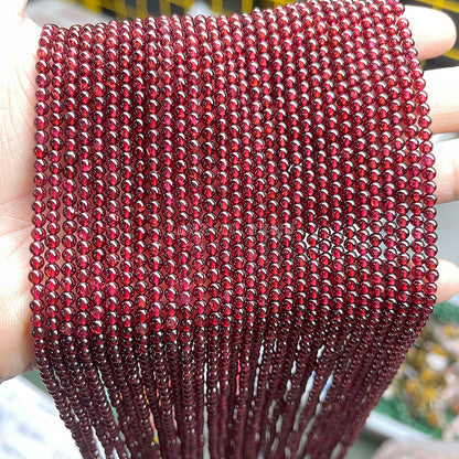 2-4Mm natural garnet round beads loose beads