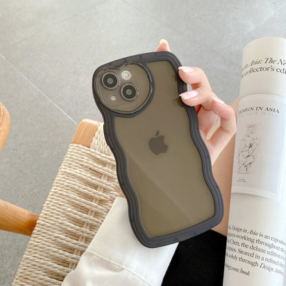 Funda de TPU transparente con diseño de ondas de corazón para iPhone 14 Pro, 8P, XS Max