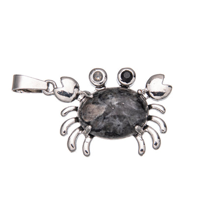 Crab Agate Oval Crystal Pendant