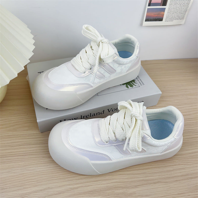 Women's mesh breathable white shoes