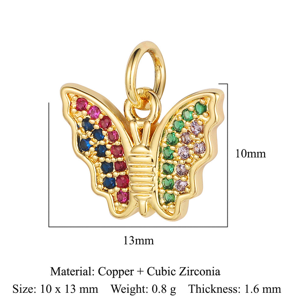 Butterfly Bee Elephant Copper Zircon Pendant