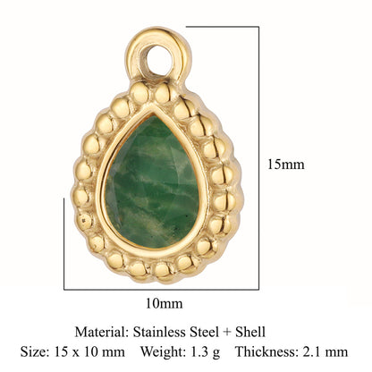 Accessories African jade stainless steel pendant