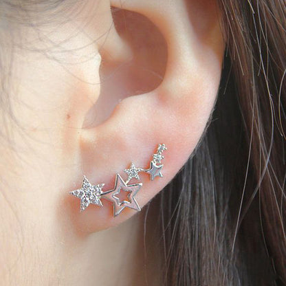 Zircon star stud earrings trend