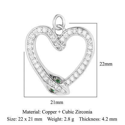 Copper zircon DIY animal necklace bracelet pendant