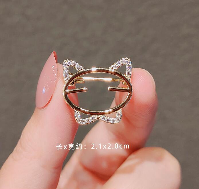 Rhinestone cute kitten corsage accessories