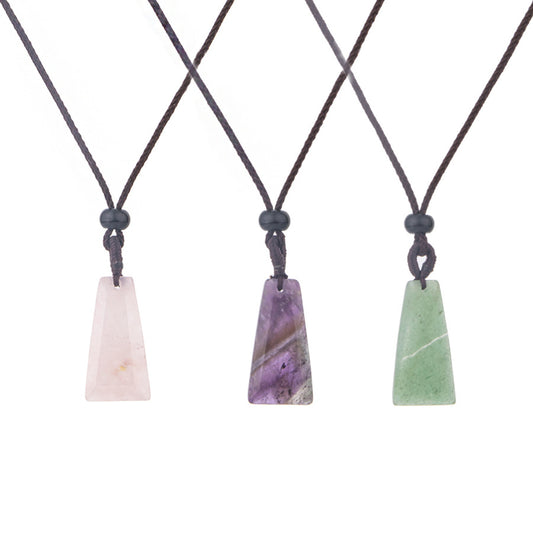 Crystal Trapezoid Pendant Necklace