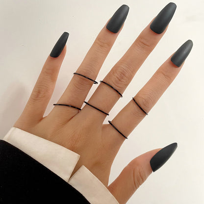 Black 7-piece ring set