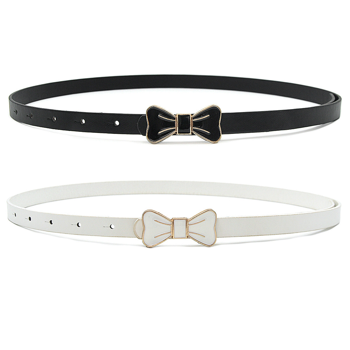 Bow Board Buckle Belt Ladies Patent Leather