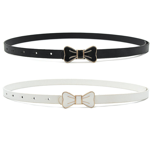 Bow Board Buckle Belt Ladies Patent Leather