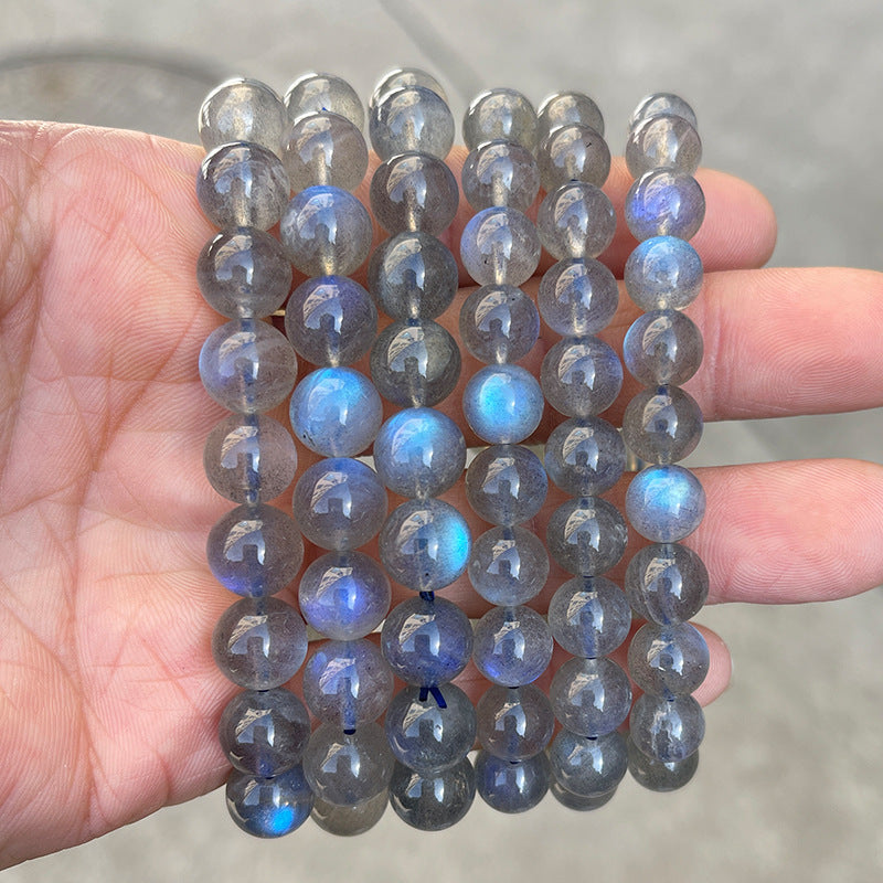 5A natural blue gray moonstone bracelet.