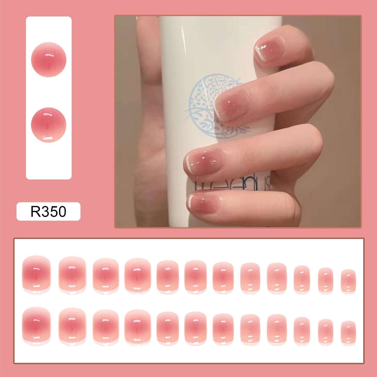 Wearable Blush Brightening Removable Fake Nails