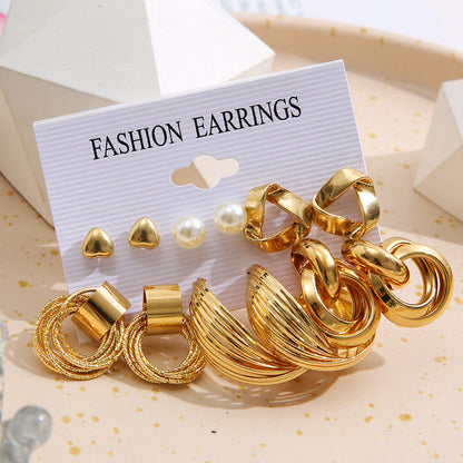 High-end earring set 6-piece set