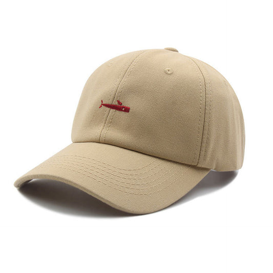 Whale Embroidered Cotton Baseball Cap