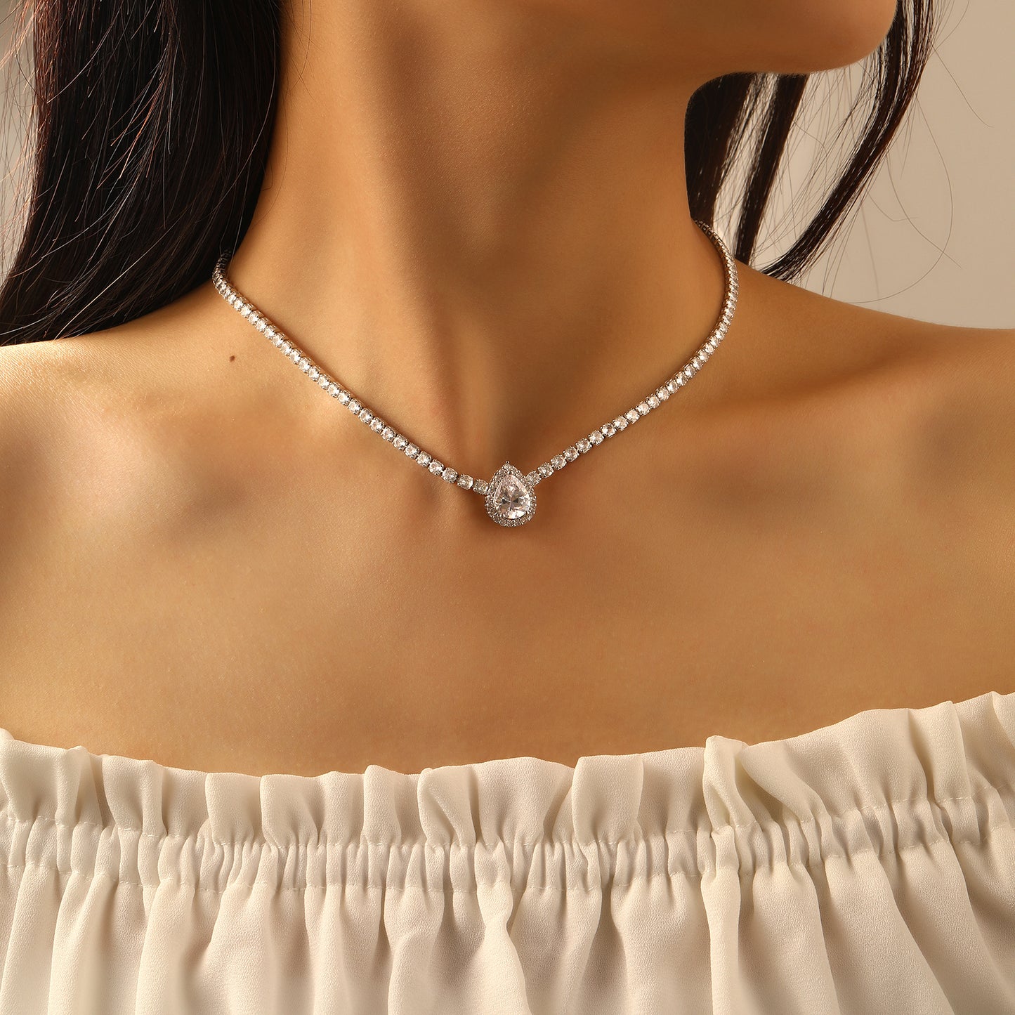 New Square Zirconia Necklace