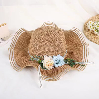 DIY Hat Vacation Wide Brim Korean Floral Beach Sun