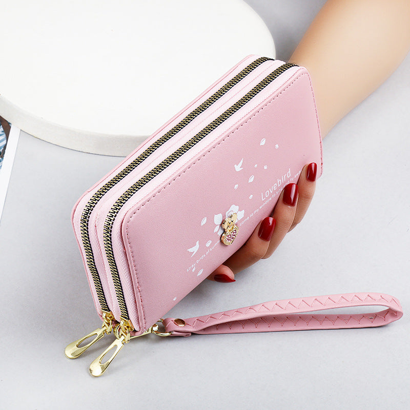 Love Printed Wrist Strap Clutch Bag Wallet