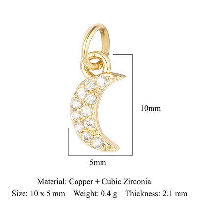 Cross Star Moon Copper Zircon Pendant