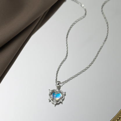 Love necklace blue zircon