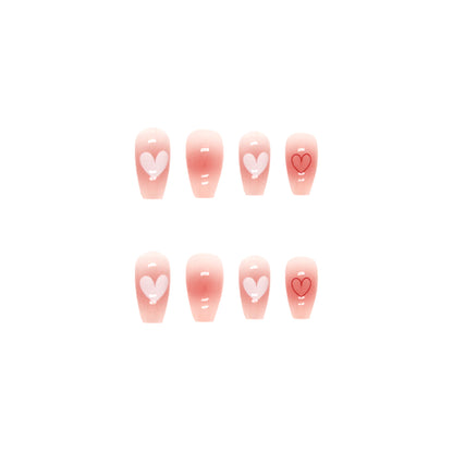 French Heart Blush Wearable Nails