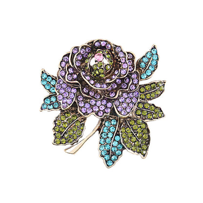 Delicate Diamond Flower Brooch