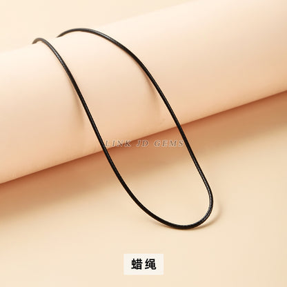 O-chain black braided wax rope