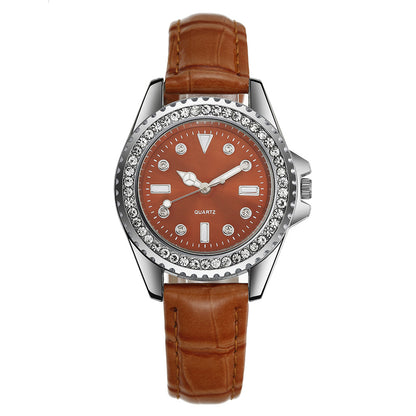 Multi-Color Leather Strap Womens Watch Quartz Fashion