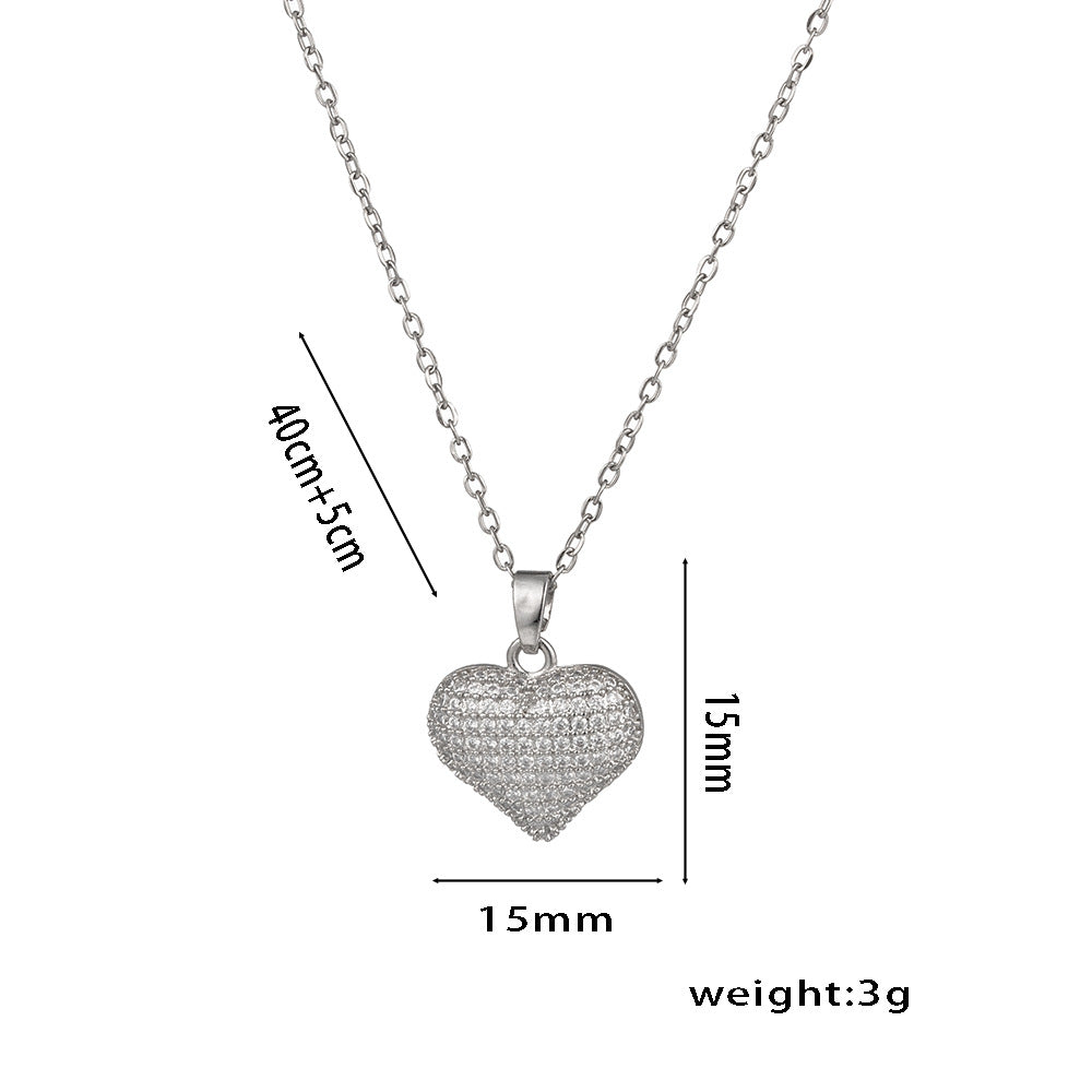 New Titanium Steel Heart Necklace, Trendy Pendant