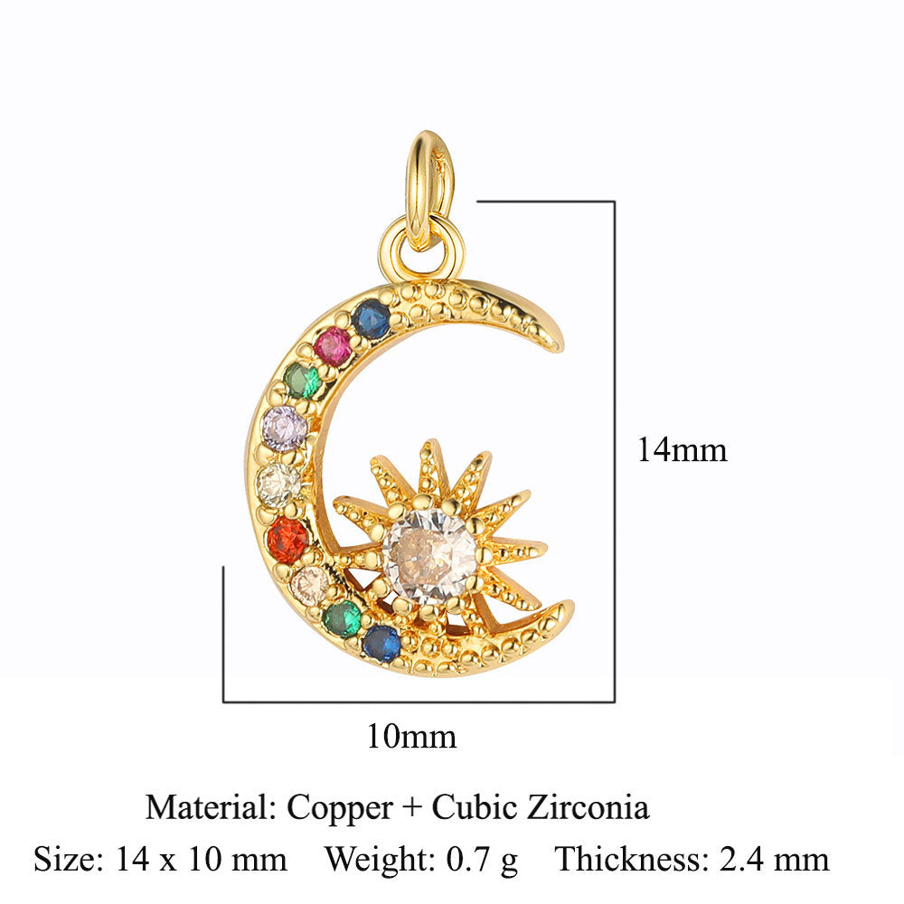 Star Tree of Life Horseshoe Iron Copper Zircon Pendant