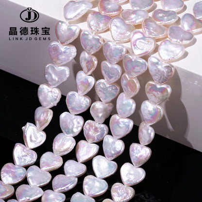 12Mm Natural Intense Light Heart Shaped Baroque Pearl Loose Beads