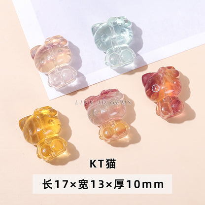 Natural color fluorite small carving