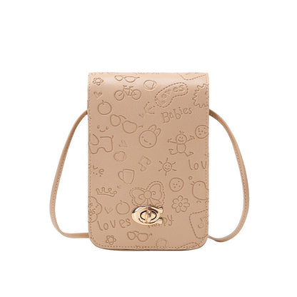 Printed sweet shoulder phone bag