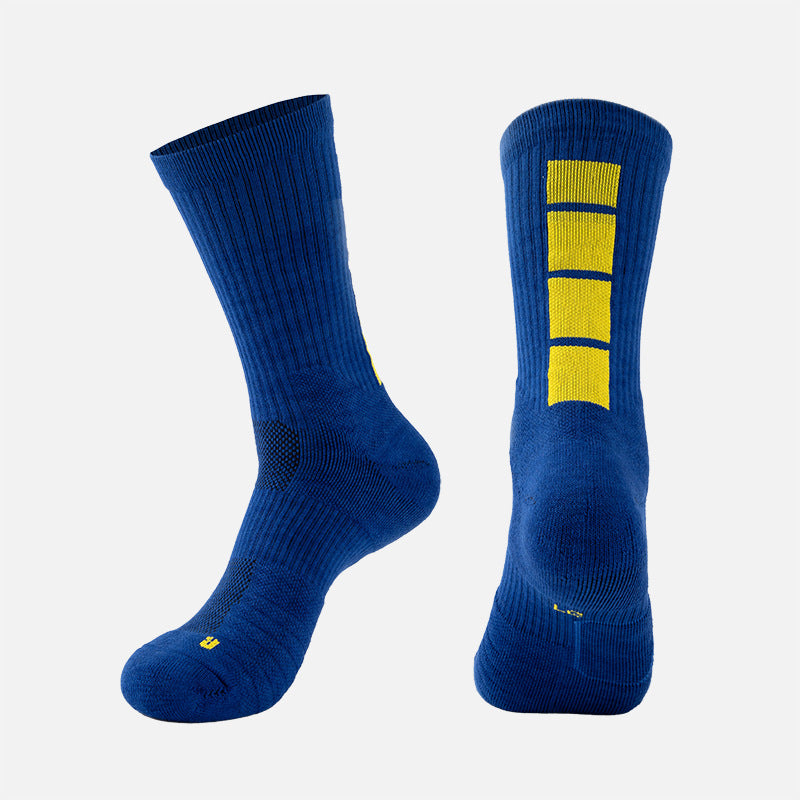 Adult Mid-Calf Gradient Basketball Socks Thick Sports Socks