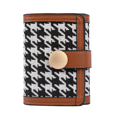 Long thousand bird grid buckle multi-card wallet