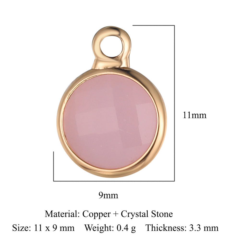 Rectangle copper glass crystal pendant