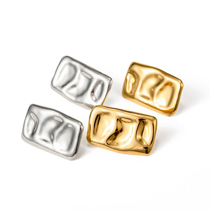 Hammered Square Stud Earrings