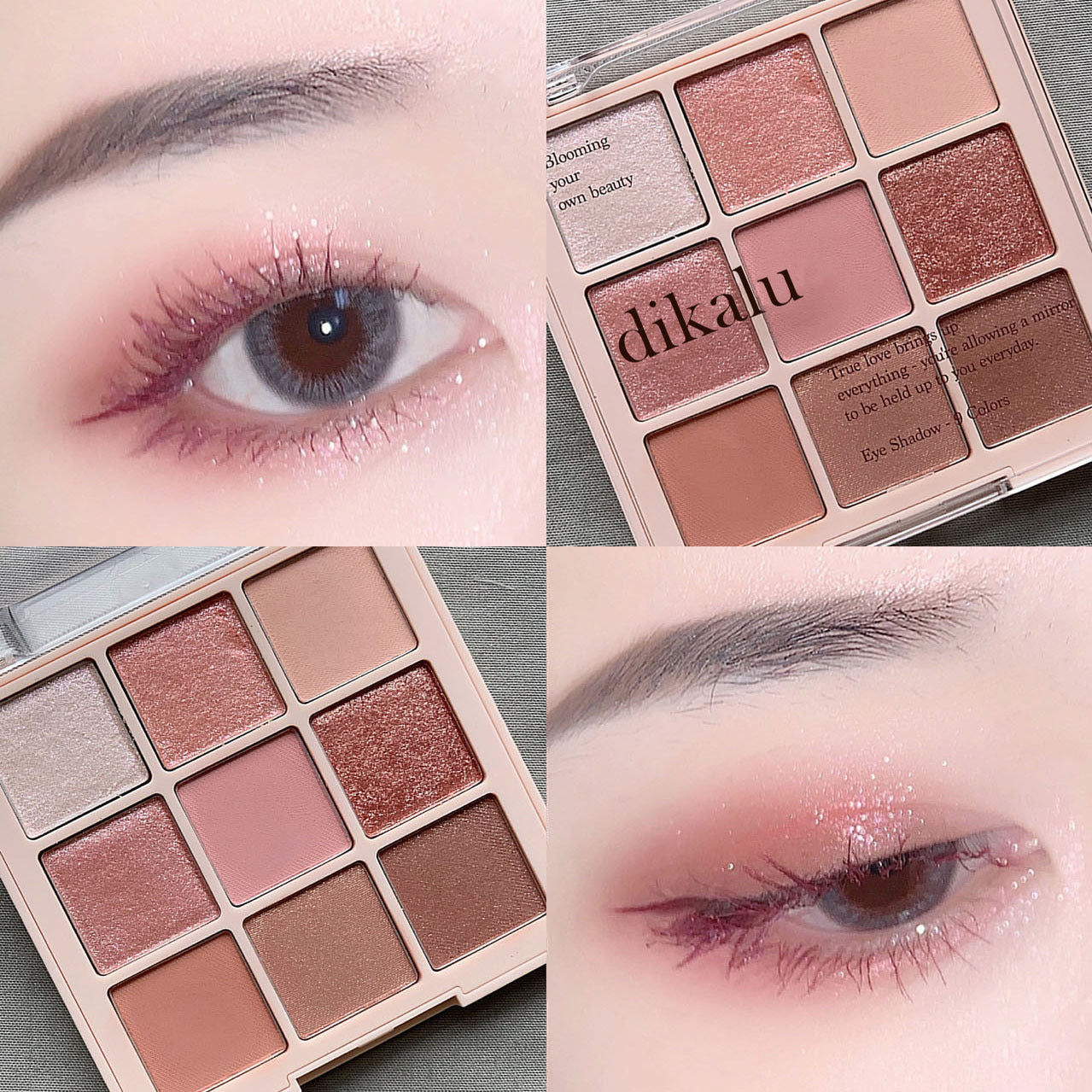 Paleta de sombras de ojos de copo de nieve con purpurina de 9 colores 