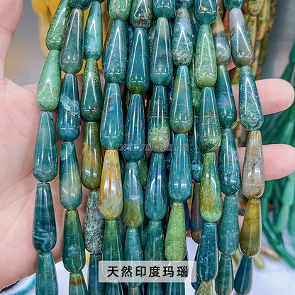 10 * 30Mm jade agate straight hole water drop shaped loose beads