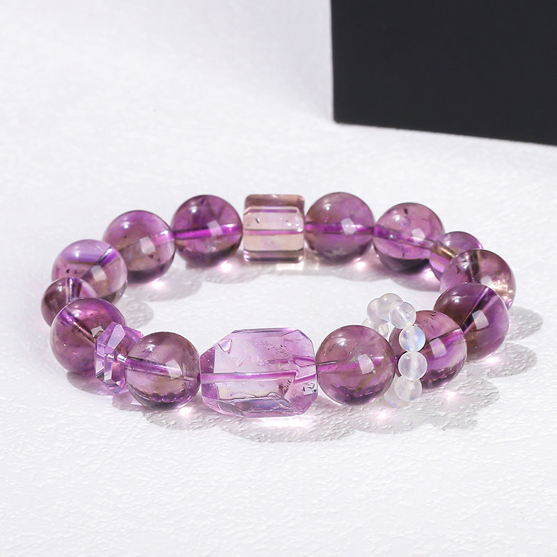 7A natural ice-permeable amethyst bead bracelet.