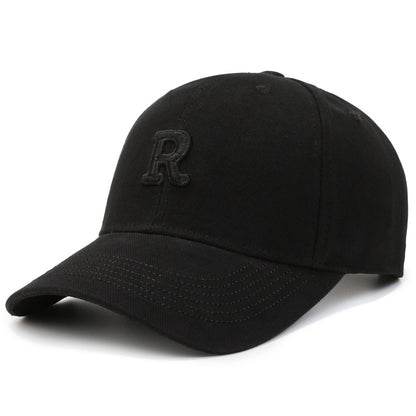 Minimalist R Letter Embroidered Duckbill Cap