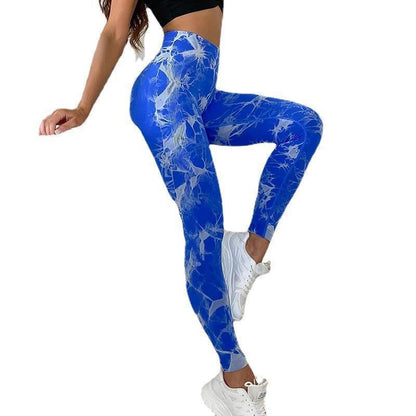 Trending Cross-Border Euro Tie-Dye High-Stretch Yoga Pants