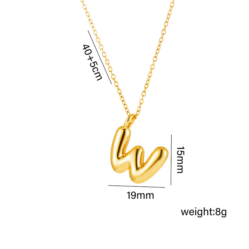 18K Gold Plated Initial Letter Pendant Necklace