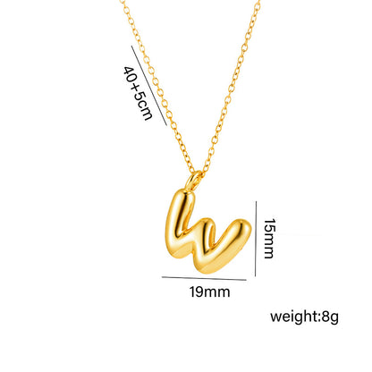 18K Gold Plated Initial Letter Pendant Necklace