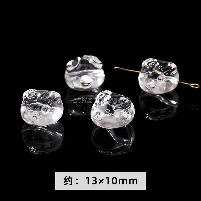 Natural white crystal jewelry accessories loose bead engraving