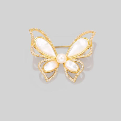 Butterfly Pearl Brooch Corsage