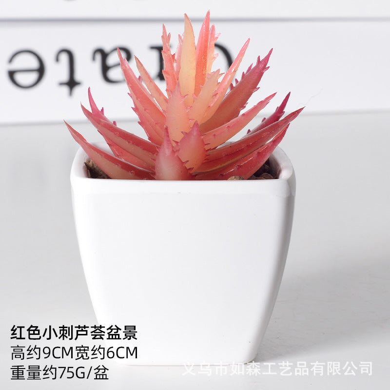 Simulation of succulent plastic bonsai artificial flowers combination